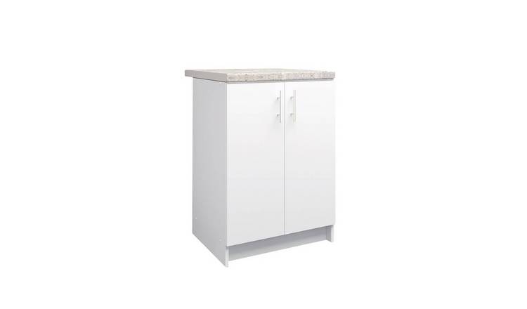 JD Greta 600mm Base Cabinet with 2 Doors & Worktop - White Matt