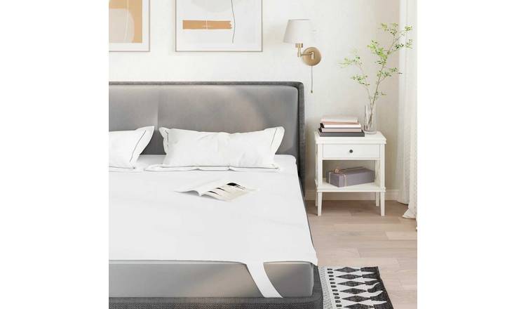 Walplus Waterproof Polyester Mattress Protector - White - 160 x 200 cm