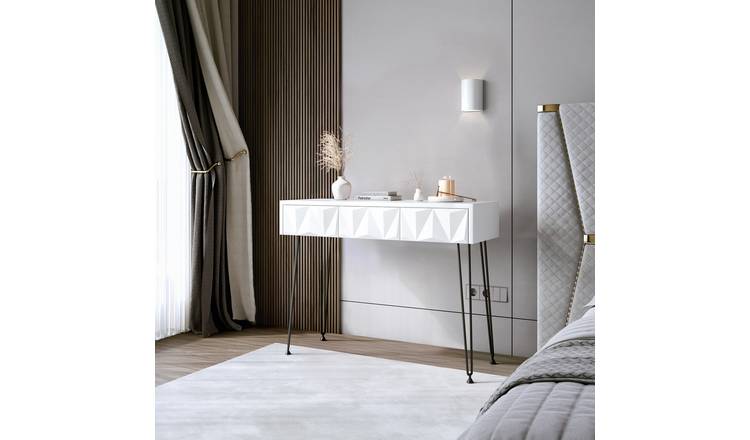 CARME Home Claudia Dressing Table - White/Gold