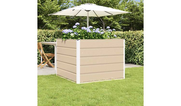 Walplus Steel Garden Planter - Ivory - 100 x 100 x 75 cm