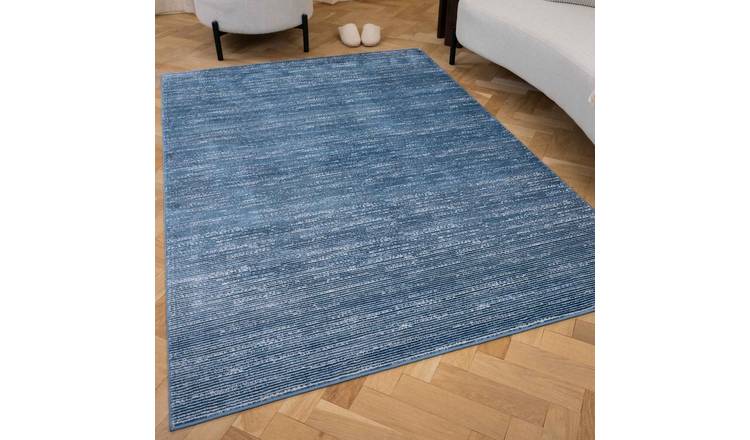 The Rugs Blue Carmel Modern Striped Rug - 80 x 150cm