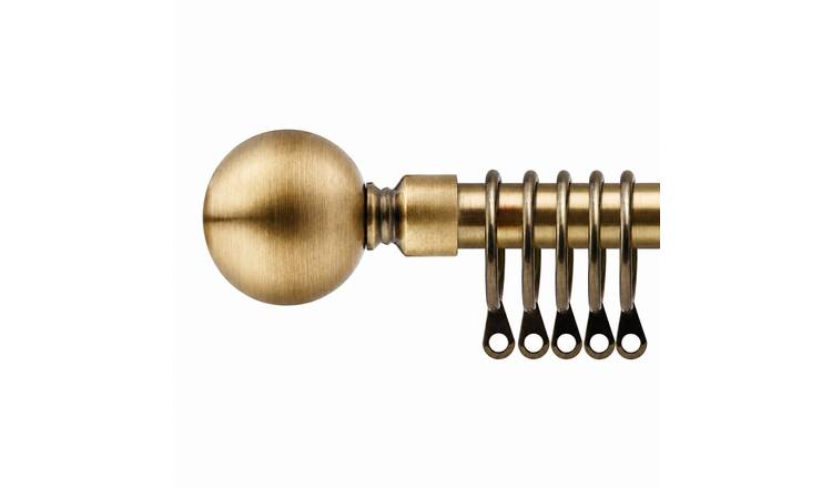 New Edge Blinds 16-19mm Brass Ball Extendable Curtain Pole - 120cm - 210cm