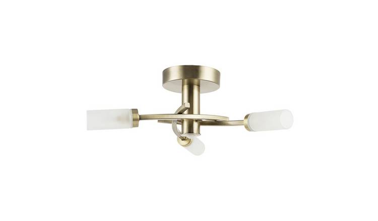 Happy Homewares Sensor in Antique Brass Bathroom Ceiling Light - 42cm