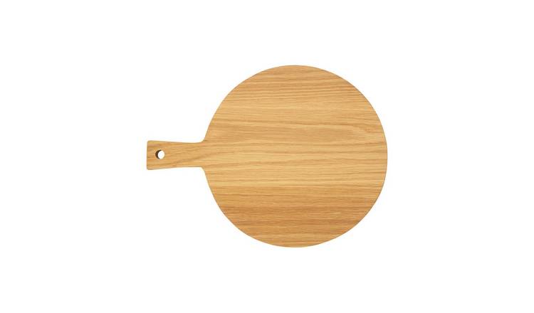 Orsina Lyna Round Oak Wood Paddle Chopping and Serving Board