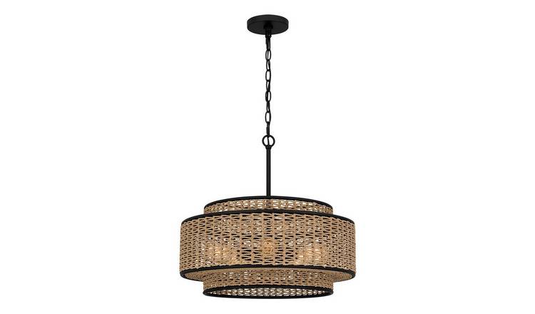 Elstead Quoizel 5 Arm Pendant Light - Matt Black