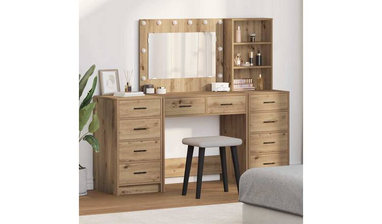 Walplus 3 Piece Dressing Table - Artisan Oak - 78.5 x 41 x 135 cm