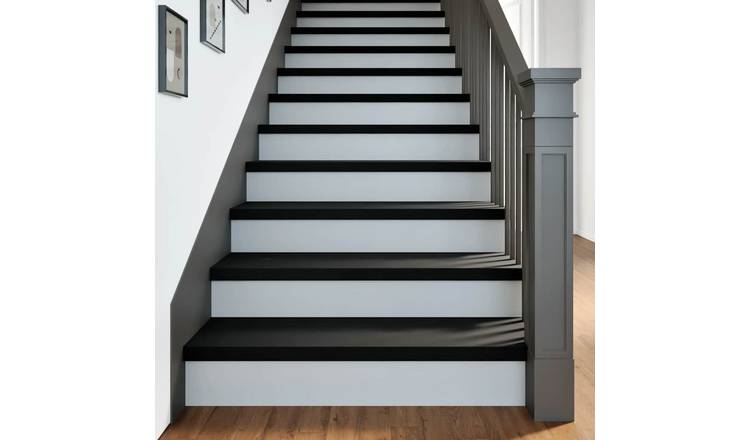 Walplus Pack of 4 Carpet Stair Treads - Brown Black - 100 x 30 cm
