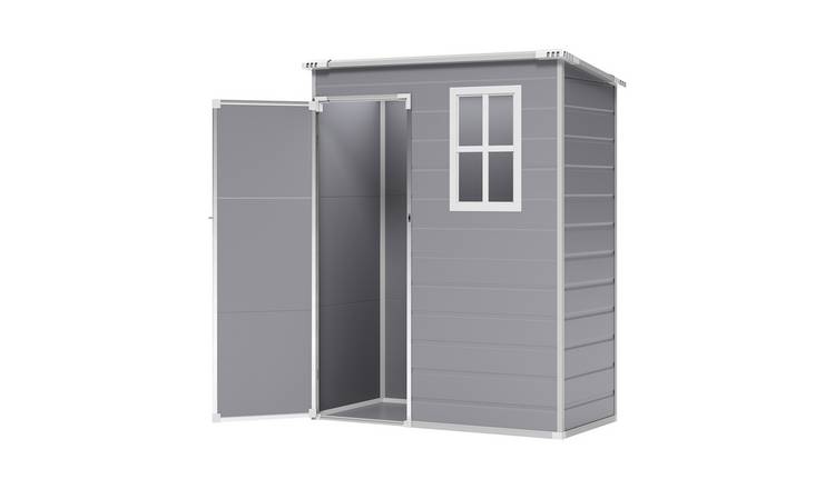 Living and Home Plastic Garden Storage Shed 5 x 3ft - Grey