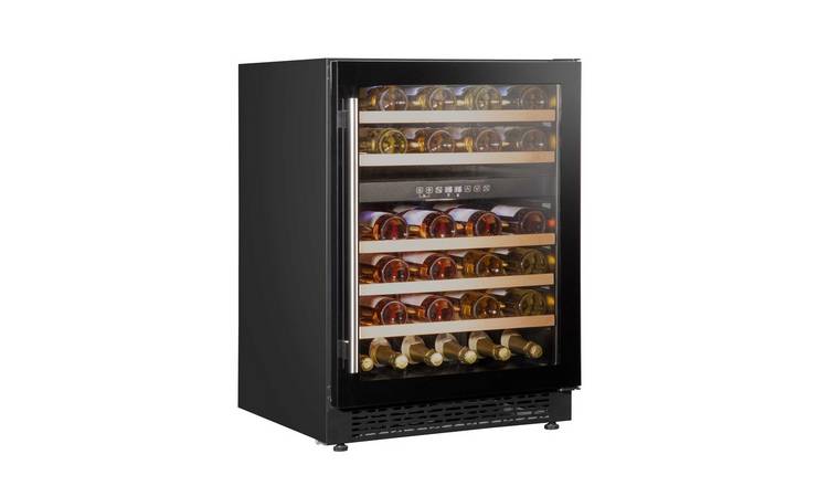 Baridi 46 Bottle Dual Zone Fridge with Touch Controls & LED Light - Black