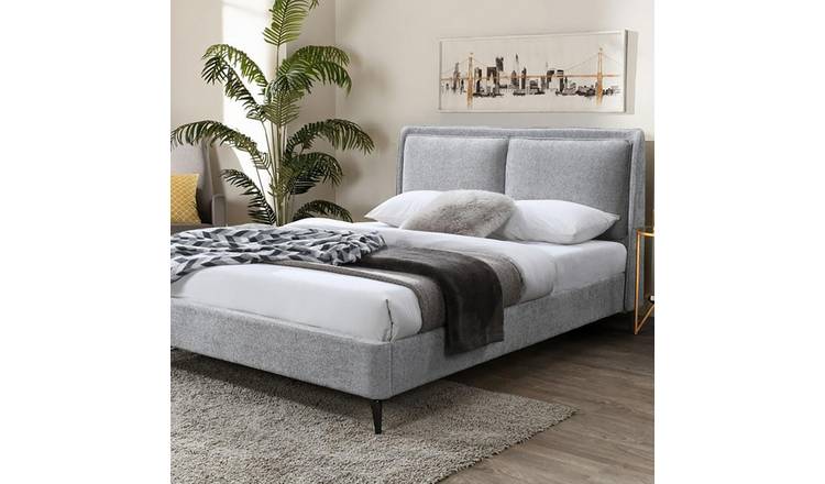 Snuggle Beds Cecilia Kingsize Fabric Bed Frame - Grey Silver