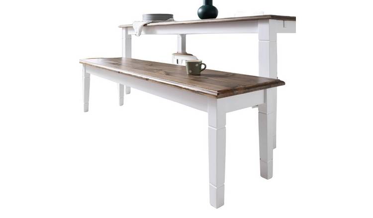 Noa & Nani Canterbury 157cm Dining Bench - White & Dark Pine