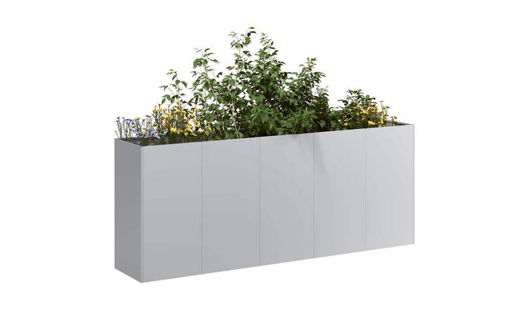 Walplus Galvanised Steel Garden Planter - 200 x 40 x 80 cm