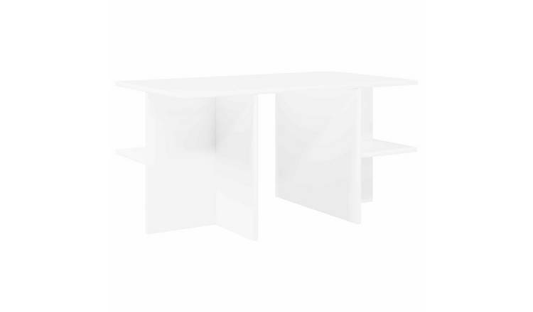 Walplus Engineered Wood Coffee Table - White - 87 x 50 x 45 cm