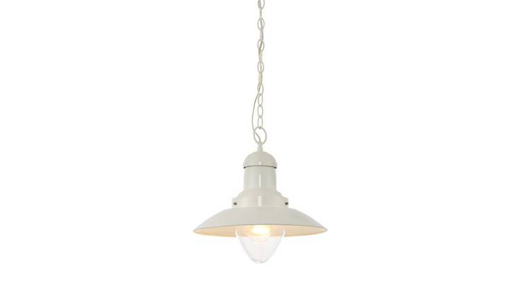 Loops Direct Ceiling Pendant Light - Gloss Cream and Clear Glass
