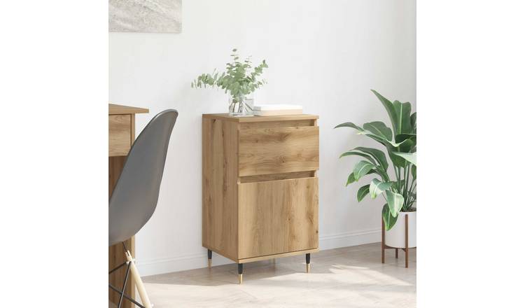 Walplus Engineered Wood 1 Drawer Sideboard - Oak - 40 x 35 x 70 cm