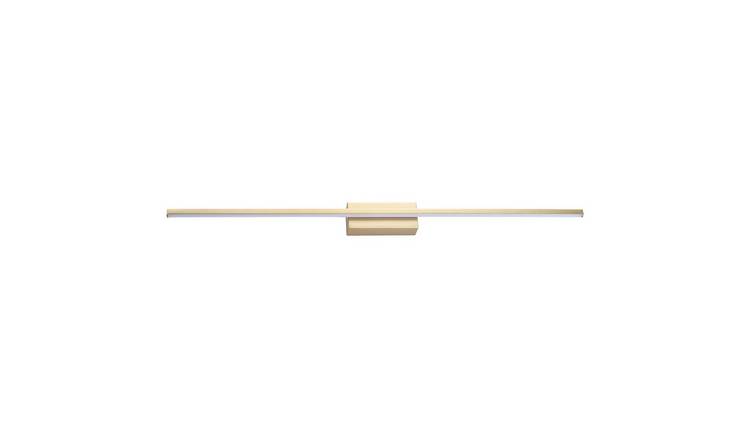 Happy Homewares Brushed Gold Metal LED Picture Wall Light - 90cm