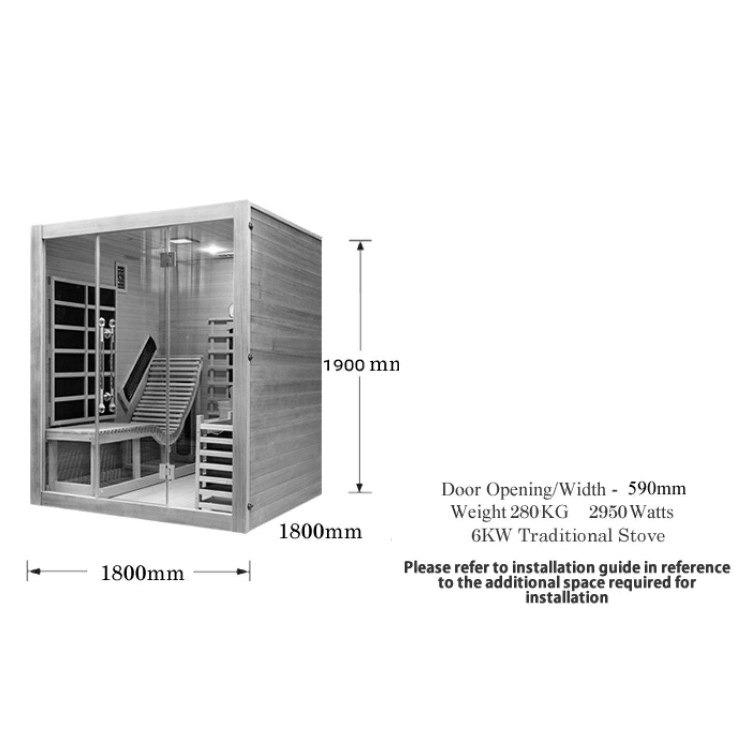 Vidalux 2 - 3 Person 'Relax' Hybrid Sauna With Traditional & Full Spectrum Heat - Image 6