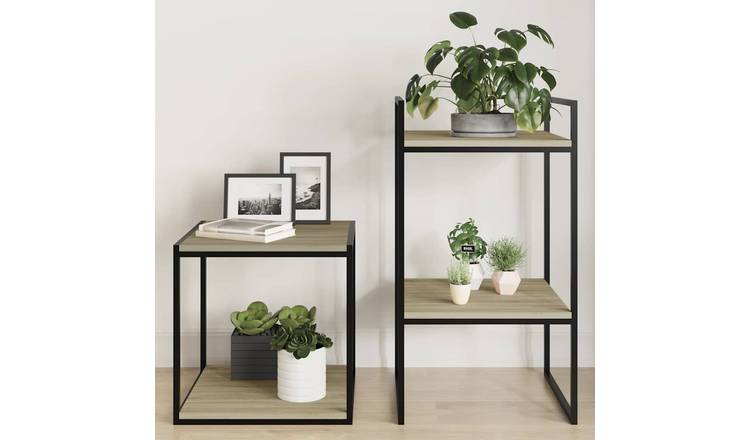Walplus Pack of 4 Engineered Wood Bookshelf - Light Oak - 40 x 40 x 1.5 cm