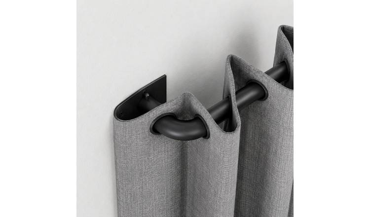 New Edge Blinds 25-28mm Black Room Darkening Curtain Pole - 170cm - 300cm
