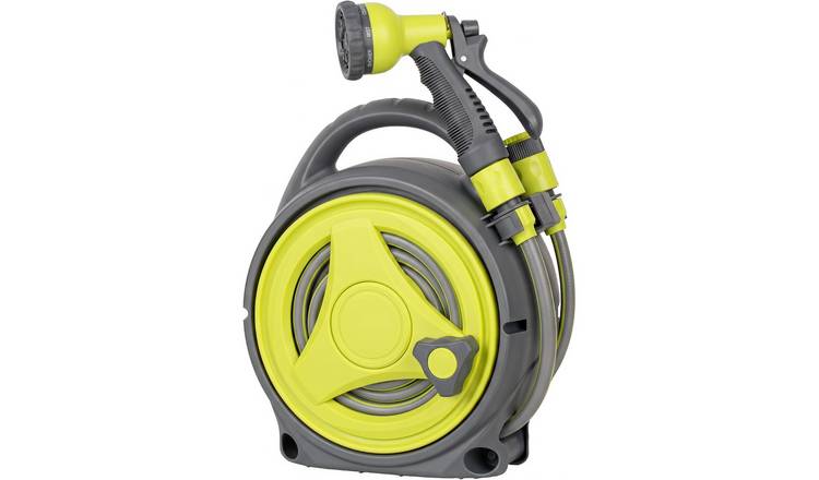 Vivo Technologies 15M Garden Hose Reel with 8 Adjustable Spray Nozzle