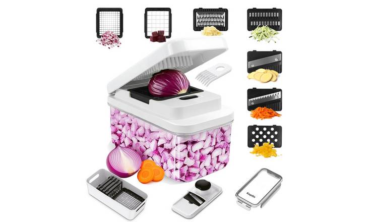 Keplin 7 in 1 Vegetable Chopper - Black and White