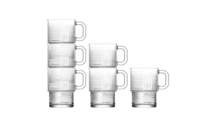 LAV Helen Stacking Glass Coffee Cups - 270ml - Pack of 6