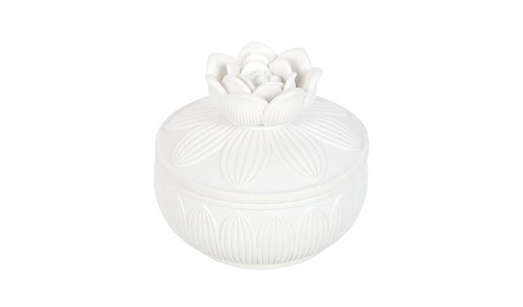 Something Different Lotus Trinket Box - White