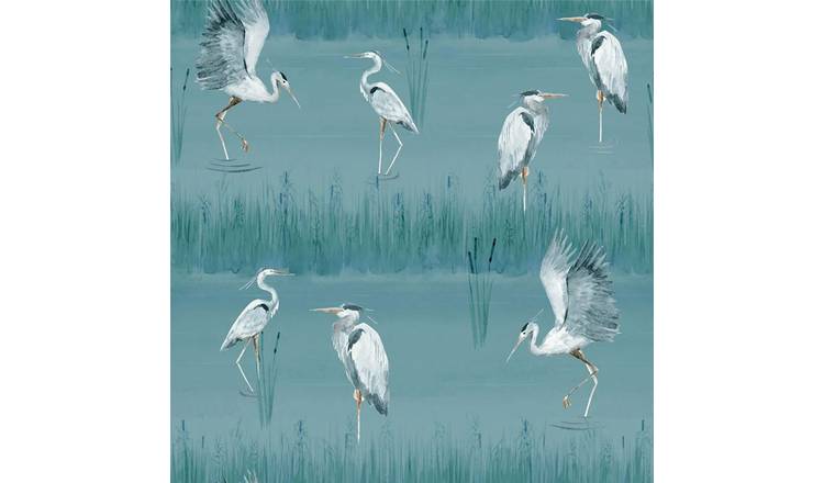 Arthouse Heron River Wallpaper - Blue