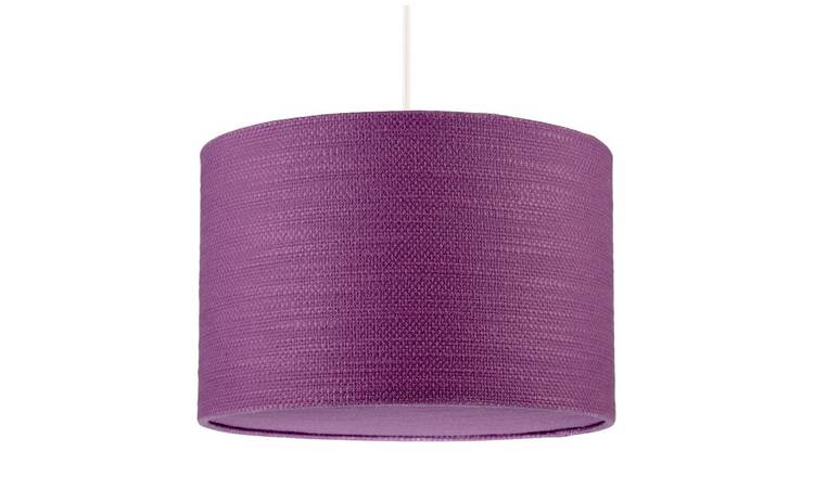Happy Homewares Purple Wine Textured Linen with Diffuser Pendant Shade - 30cm