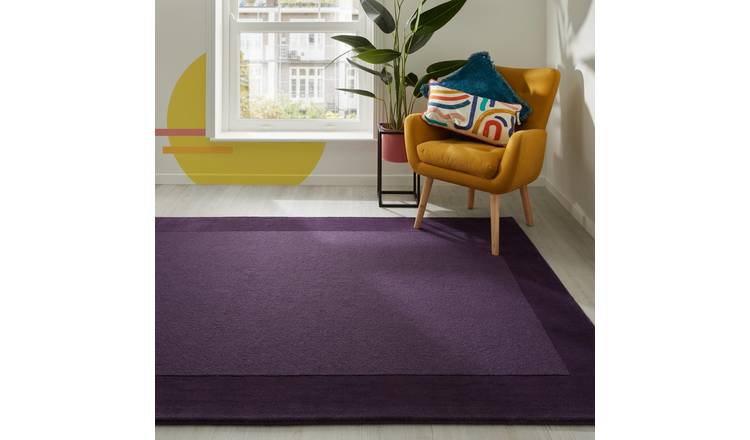 Mega Flooring Purple Handmade Bordered Rug - 160 x 230cm