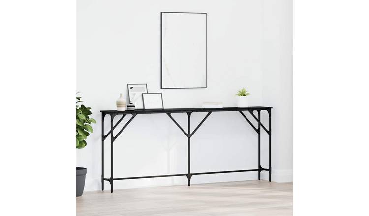 Walplus Engineered Wood Console Table - Black Oak - 180 x 23 x 75 cm