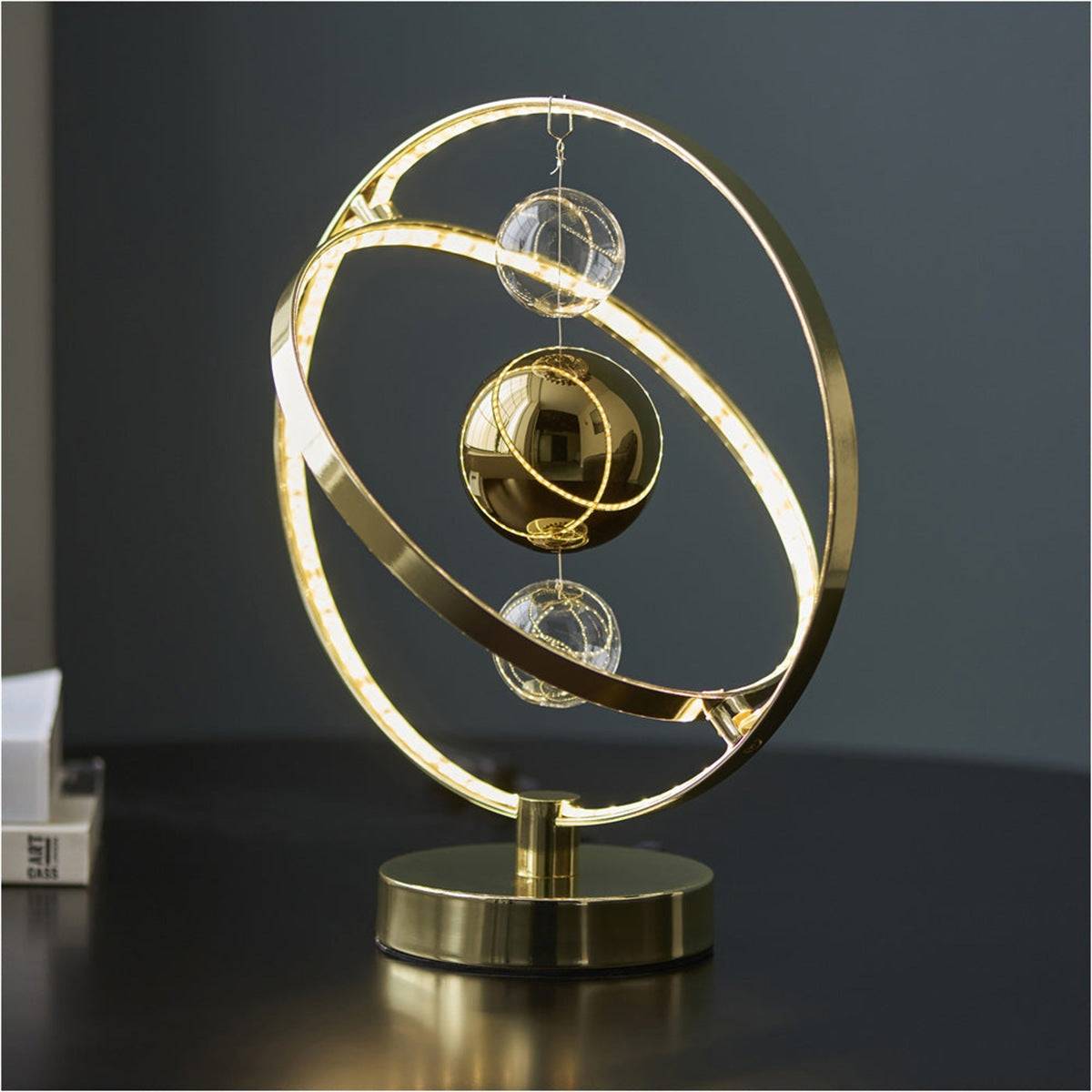 Loops Direct Pack of 2 Steel and Glass Table Lamp - Gold Effect - Image 2