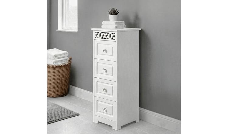Home Source Whitehaven 4 Drawer Storage Unit – White