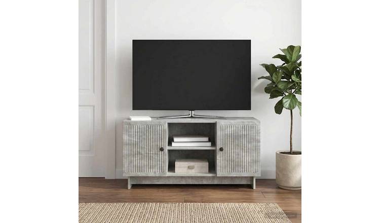 Walplus 2 Door Engineered Wood TV Cabinet - Concrete Grey - 102 x 34.5 x 50 cm
