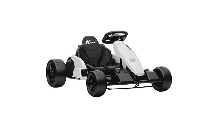 AIYAPLAY 24V 6 to 12 Years Drift Mode Adjustable Seat Electric Go Kart – White