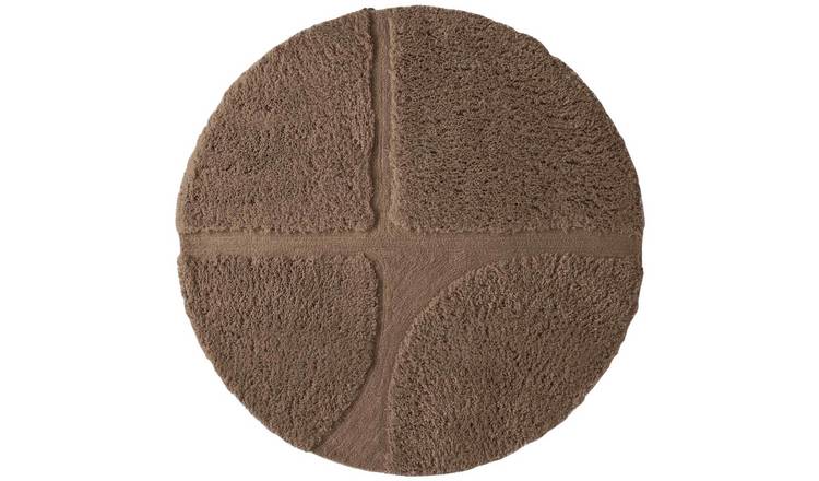 Ted Baker Brown Lambeth Jasper Geometric Round Rug High Pile - 200cm