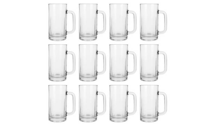 Argon Tableware Glass Pint Beer Mugs - Pack of 12