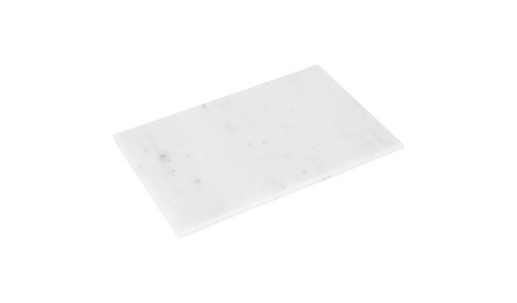 Argon Tableware Rectangle Marble Chopping Board - 30cm x 20cm - White