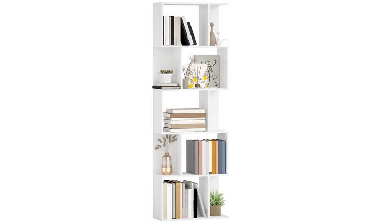 HOMCOM Wooden Freestanding Storage Bookcase with Shelf - White