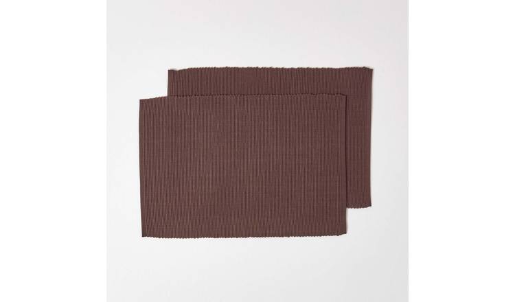 Homescapes Pack of 2 Cotton Placemats - Chocolate