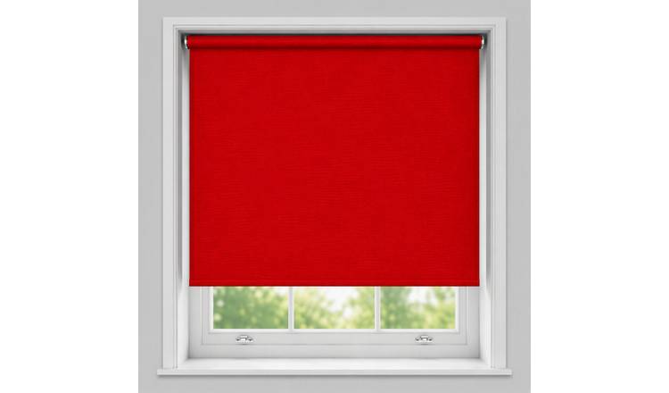 New Edge Blinds Red No Drill Blackout Roller Blind - 125cm x 165cm
