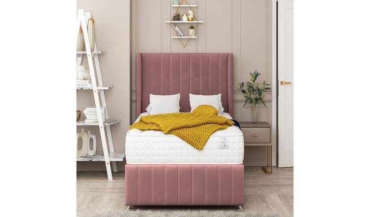Bed Choices Brisbane Double 2 Drawer 54" Headboard Divan Bed Set - Pink