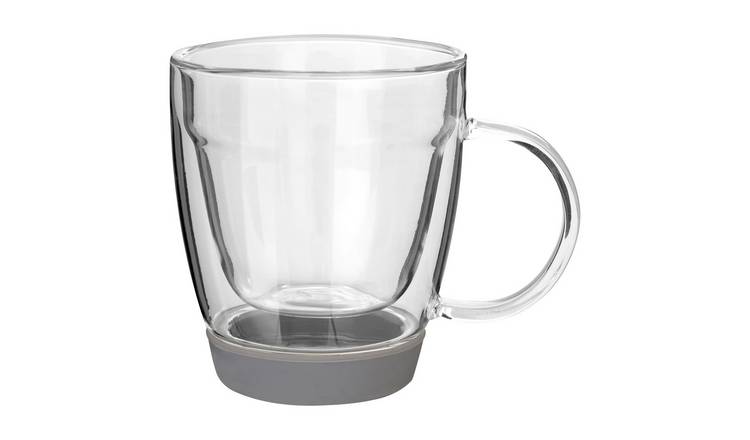Orsina Amari Double Wall Glass Mug with Silicone Base 220ml – Grey