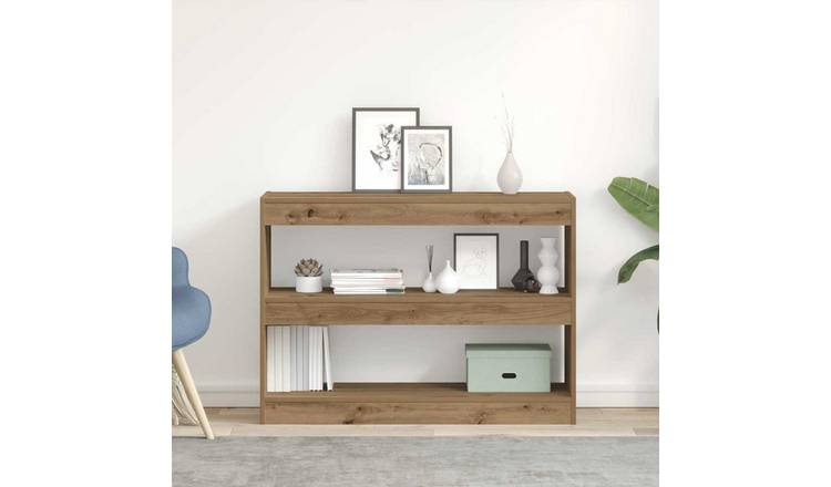 Walplus 2 Tier Engineered Wood Bookcase - Oak - 100 x 30 x 72 cm