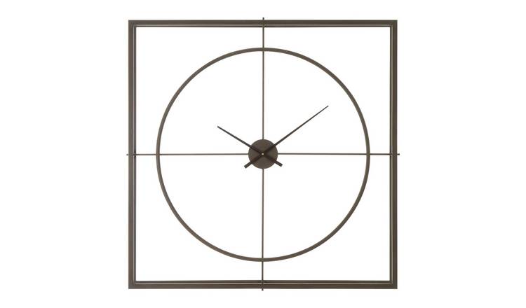 Orsina Trinity 105cm Dia Rust Wall Clock - Black