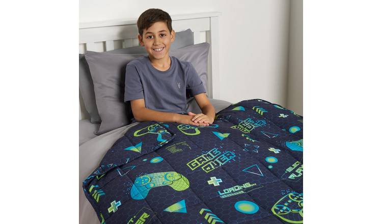 OHS Kids Gaming 3kg Weighted Blanket 100 x 150cm - Green/Blue