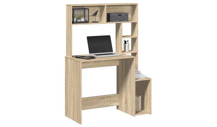 Walplus Shelves Engineered Wood Desk - Light Oak - 100 x 45 x 140 cm