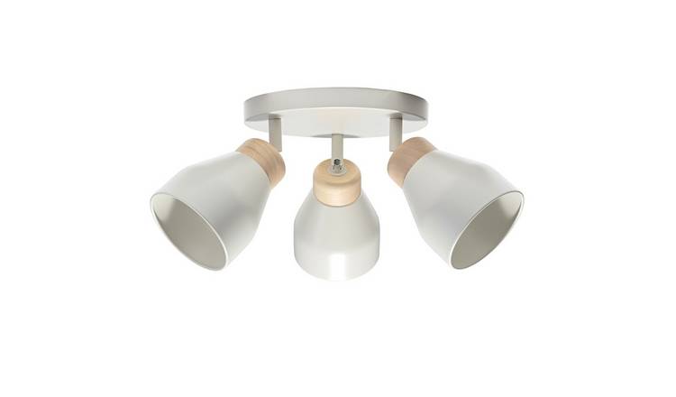 Happy Homewares Grey Scandinavian Triple Spot in Muted Ceiling Light - 23cm