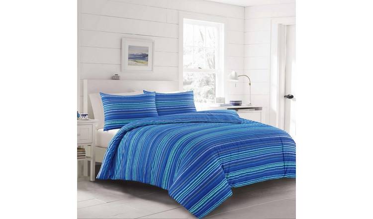 HomeSpace Direct Leon Blue Duvet Cover Set - Single
