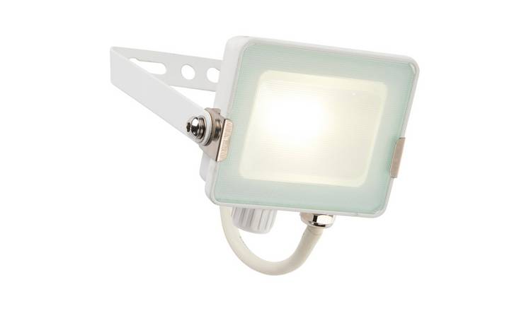 Loops Direct 10W Die Cast Aluminium LED Floodlight - Matt White